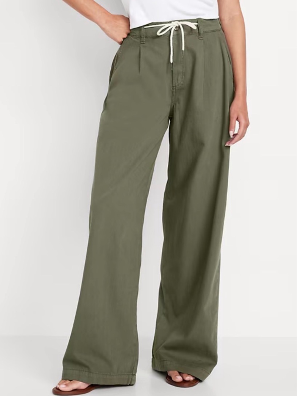 Women’s Old Navy Olive Wide-Leg Drawstring Pants